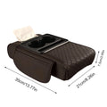 Auto Center Console Armrest Cushion With 2 Cup Holder PU Leather Armrest Pad Portable Car Amrest Pillow Cover Height Pad
