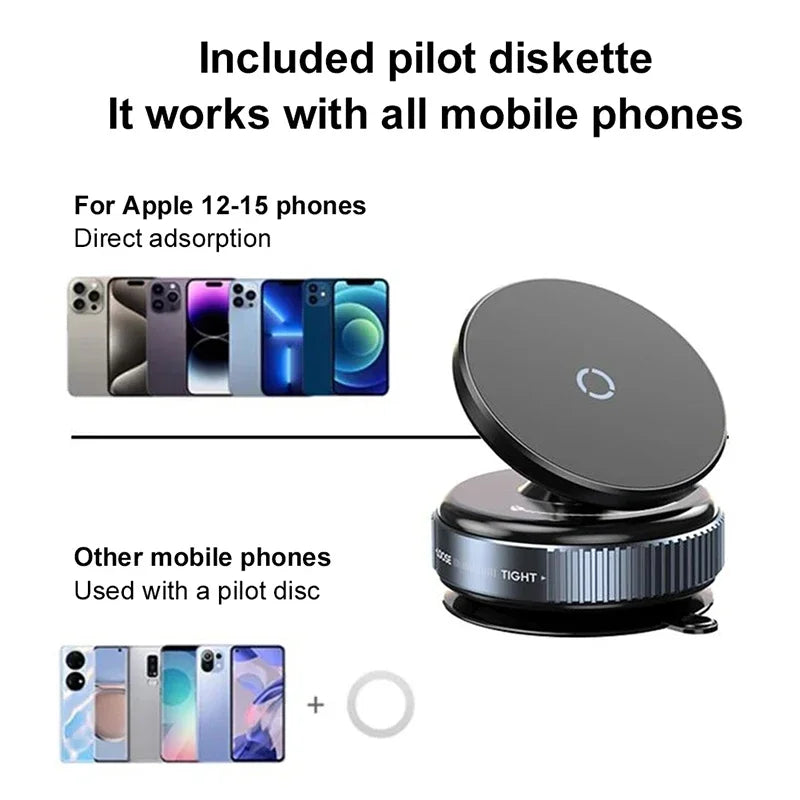 Car Bracket Vacuum Magnet Upgraded Version Multi-angles Adjustment Strong Magnetic Suck Foldable Car Navigation Phone Holder New