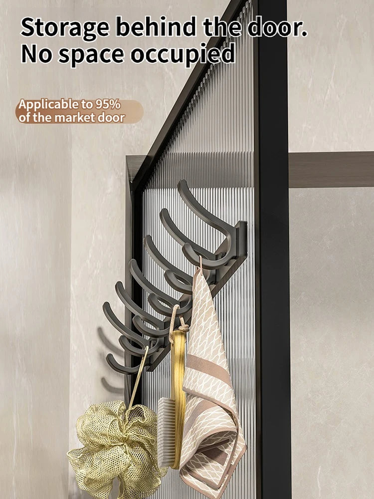 no drill Door Behind Hook Storage Wall Hanging Clothes Hanger Coat Hook Punch-free Bathroom Hanger Bedroom Organizer Storage Kit