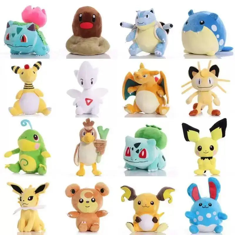 Cute Pikachu Plush Toy Pokemon Charmander Squirtle Bulbasaur Stuffed Doll Eevee Scorbunny Gengar Snorlax Christmas Gifts