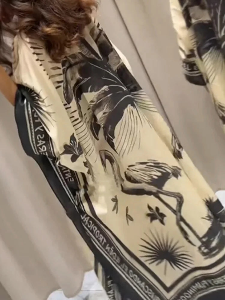 2025 Spring New Bat Sleeve Robe Maxi Dress Ladies Elegant Turtleneck Loose Party Dress Women Chic Pleated Graphic Banquet Dress