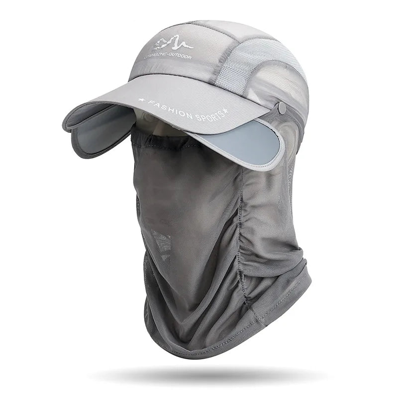 360 ° portable fishing sun hat, outdoor cycling and hiking sun protection, detachable and adjustable fishing equipment