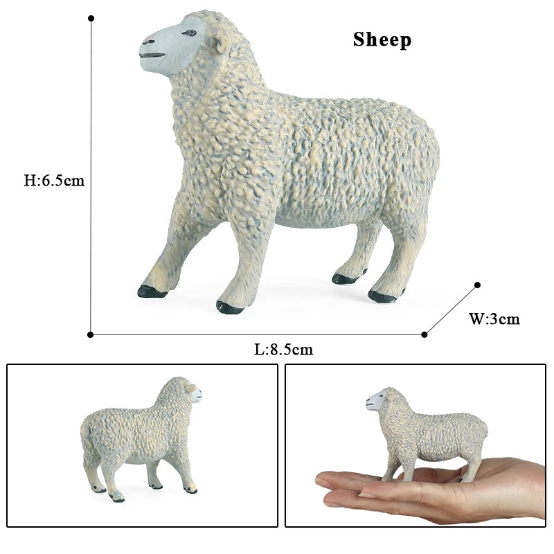 Oenux Classic Farm Animal Simulation Sheep Goat Argali Antelope Model Action Figure Poultry Figurines Cute Toy For Kid Gift