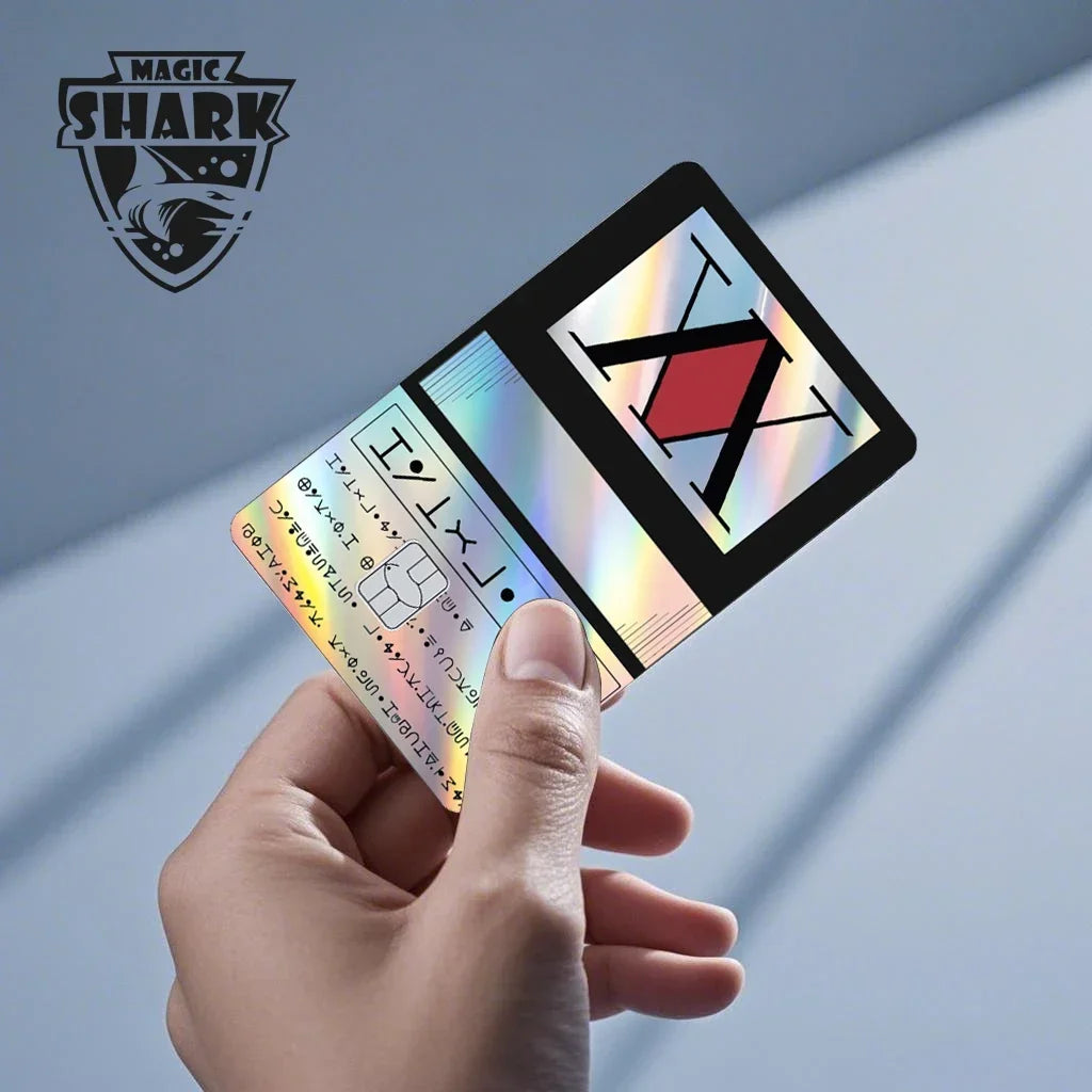 Magic Shark Skull Panda Hunter Broke Blue Eyes Dragon Laser Holographic Sticker Cover Film Skin for Credit Bank Debit Card