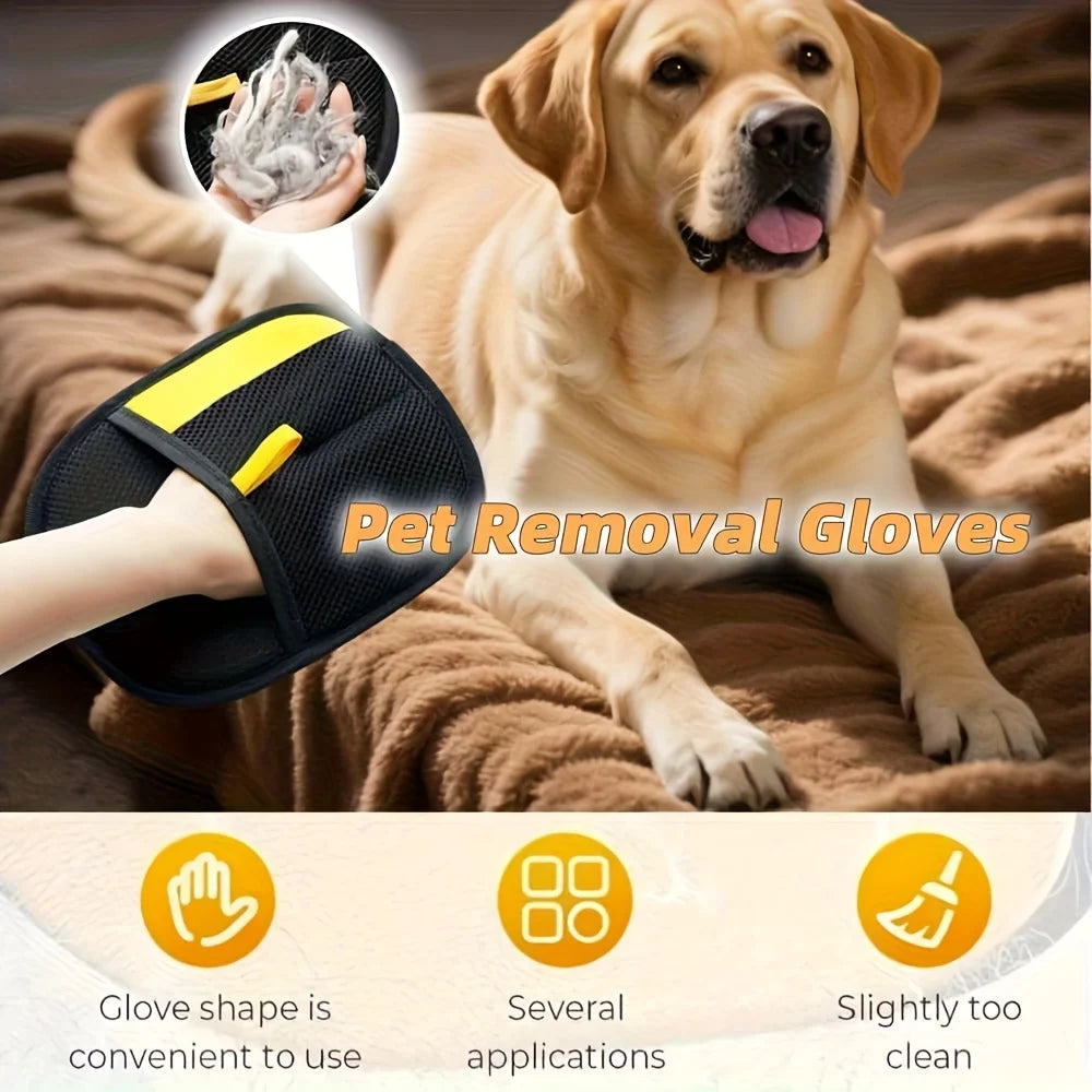 Pet Hair Removal Gloves Brush Brushes Tool Remover Cat Dog Grooming Cleaning Removing Collection Sofa Carpet Clothes House Home