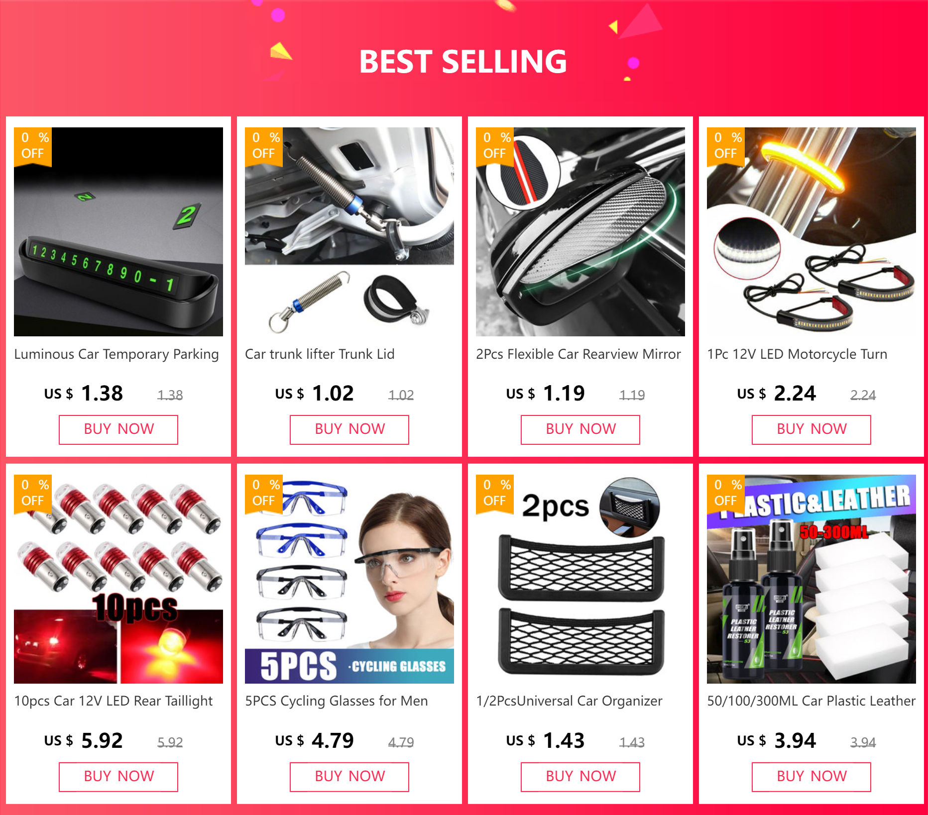 10pcs Car 12V LED Rear Taillight Tail Brake Light Strobe Flashing LED Lamp Motorcycle Warning Light Bulb Red Stronger Light