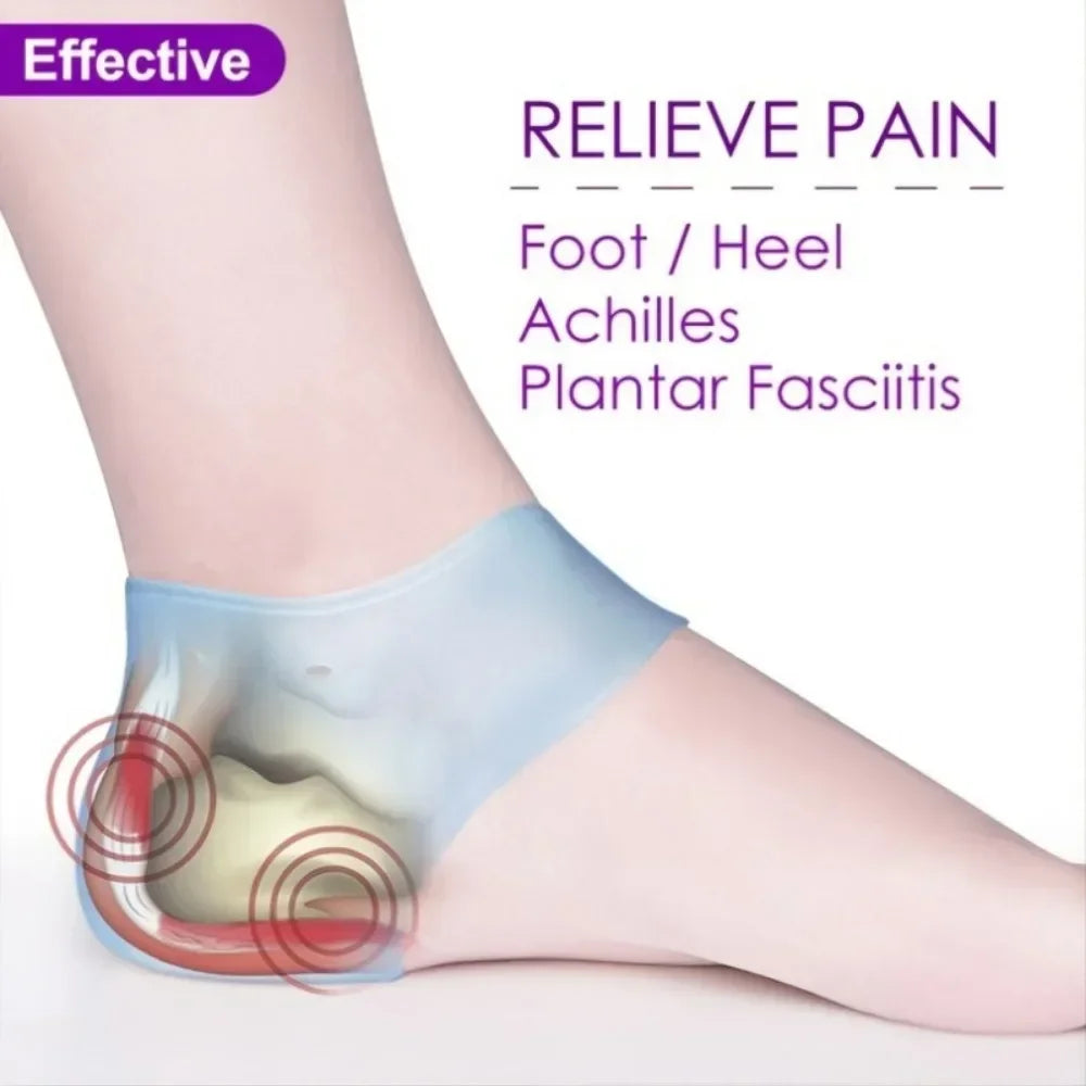 2PCS Achilles Tendonitis Bone Spur Aching Feet Relieve Pain Pedicure Tools Heel Cushion Gel Heel Protector for Plantar Fasciitis