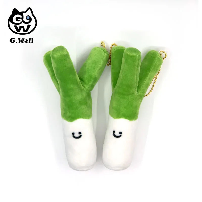 15CM New Anime Hatsune Miku scallion Q version Kawaii Figure Plush cartoon Toys bag Pendant Cosplay props Gifts