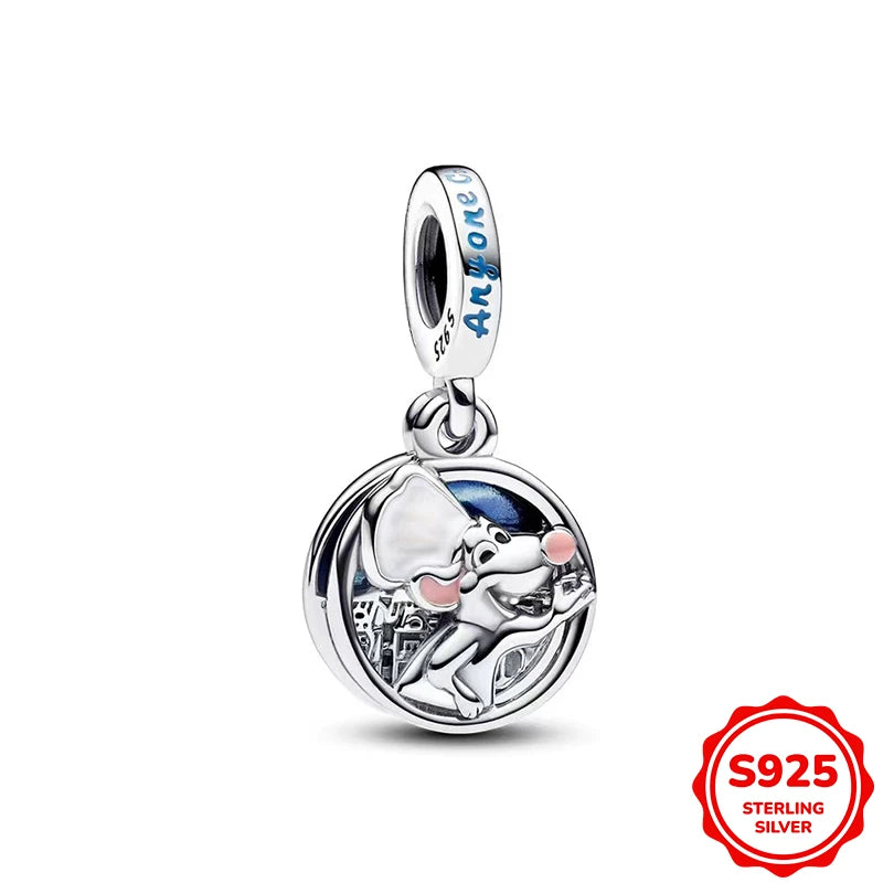 Hot Sale Charms Silver 925 Disney Pendant Beads Fits 3mm Bracelet Bangle Necklace For Women Luxury DIY Jewelry Making Fine Gifts
