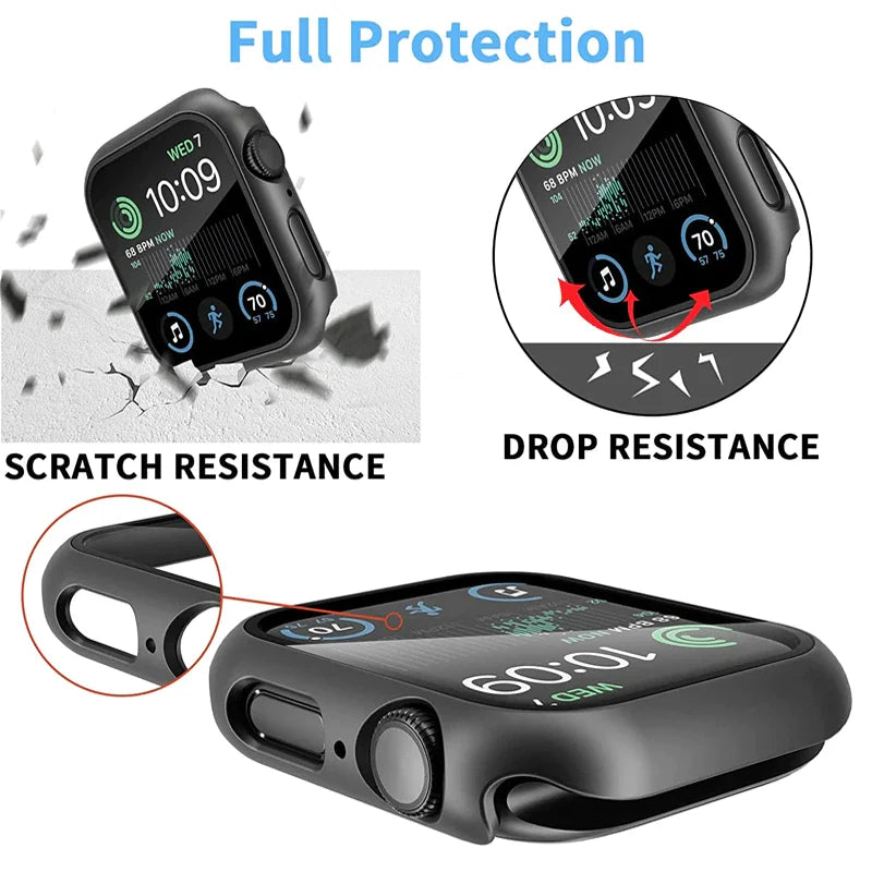 Glass+Cover For Apple Watch case 11 10 9 8 7 6 SE 5 Accessorie Screen Protector iwatch series 46mm 42mm 49mm 44mm 40mm 41mm 45mm