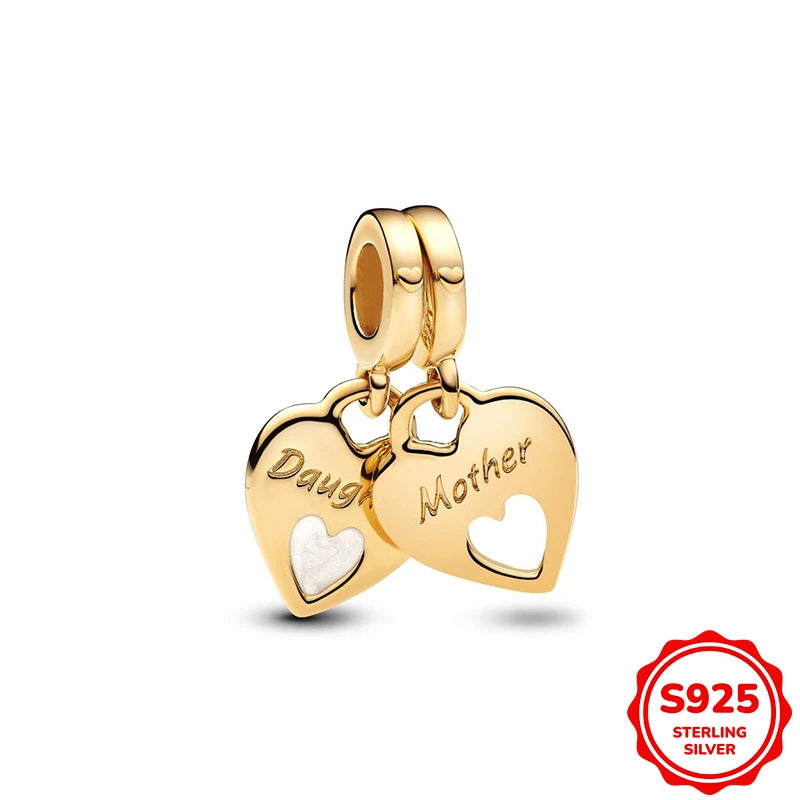 Charms plata de ley Disney Gold Plated Lily Flower Pendant Beads Fits 3mm Bracelets Necklace For Women Luxury DIY Fine Jewelry
