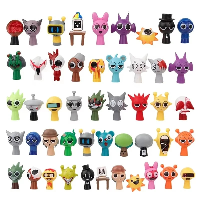 Hot New 48PCS Set Funny Sprunki Figuras Model PVC Sprunki Game Anime Action & Toy Figures Cartoon Children Birthday Gifts Toys