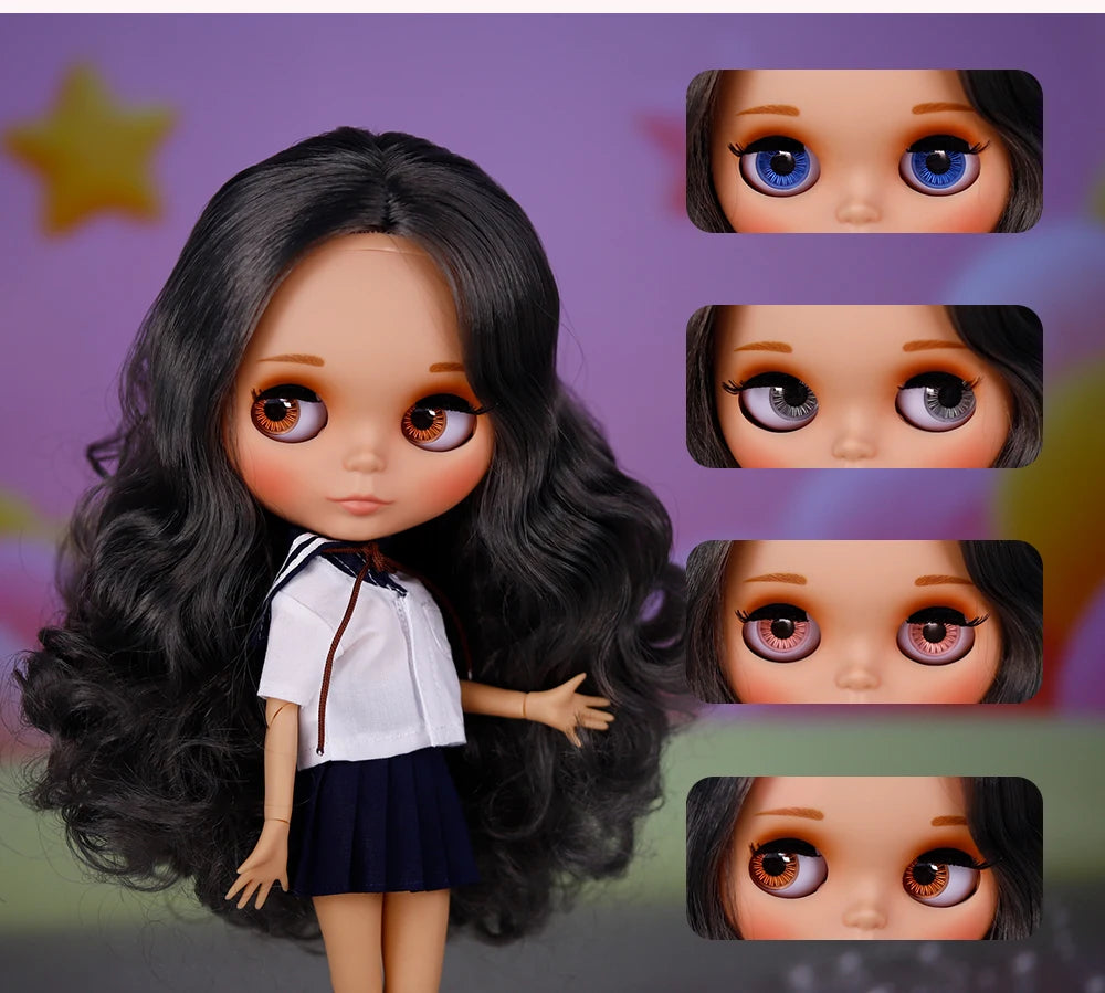 ICY DBS Blyth Doll Tan Skin Matte Face With Eyebrows Special Price 1/6 BJD JOINT body Neo Christmas Gift Anime