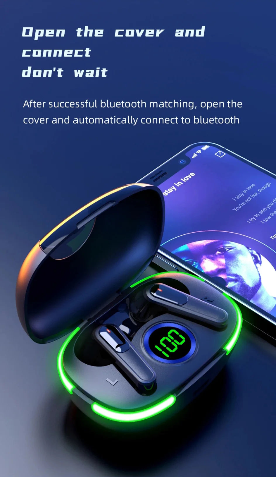 PRO 80 New Bluetooth Earphones Wireless In Ear TWS Touch Digital Display Sports Bluetooth Earphones
