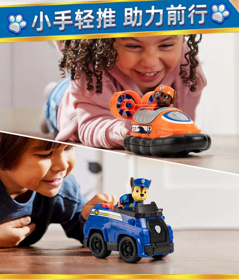 100% Genuine Paw Patrol Kids Toy vehicles with Action Figure Dogs Anime Doll Kids Model Children Birthday Christmas Gift