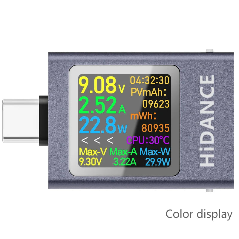 13 in 1 DC 4.5-50V 0-12A Multi-function Digital Display DC Voltage Ammeter Power Meter Type-c Cell Phone Charging PD3.1 Tester
