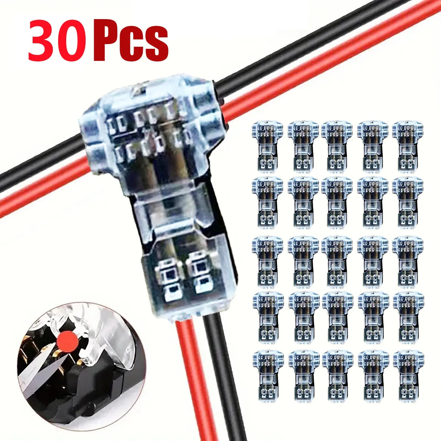 10PCS Wire Connectors Low Voltage Wire Connectors Solid Connection,T Tap Wire Connectors, T Type 2 Pins Wire Splice Connectors