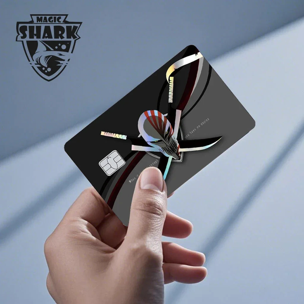 Magic Shark Mcloving Spider Anime Shinny Laser Holographic Matte Skin Film Sticker for Debit Bank Credit Card
