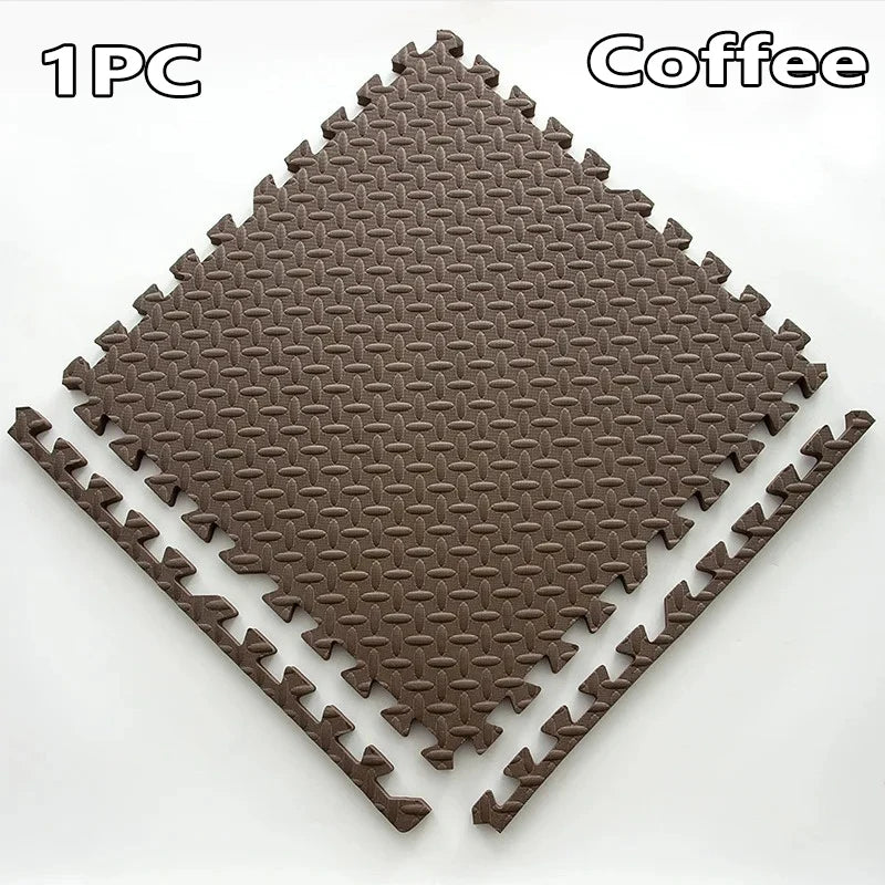 1-16PCS 30*30cm  Sports Gym Protection EVA Leaf Grain Floor Mats Yoga Fitness Non-Slip Splicing Rugs Thicken Shock Room Workout