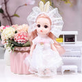 Mini 16cm BJd Doll 13 Movable Joint Girl Doll 3D Big Eyes 1/12 Fashion Princess Doll DIY Dress Up Toy Doll With Clothes Gift