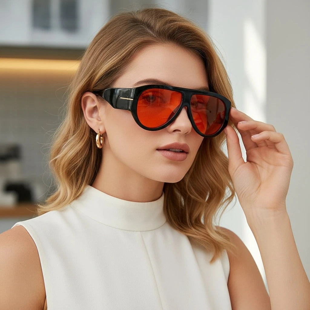 New Trendy Oversized Large Frame Y2K Cat Eye Sunglasses for Women Vintage Retro Oval Gradient Sunglasses UV400 Decoration Shades