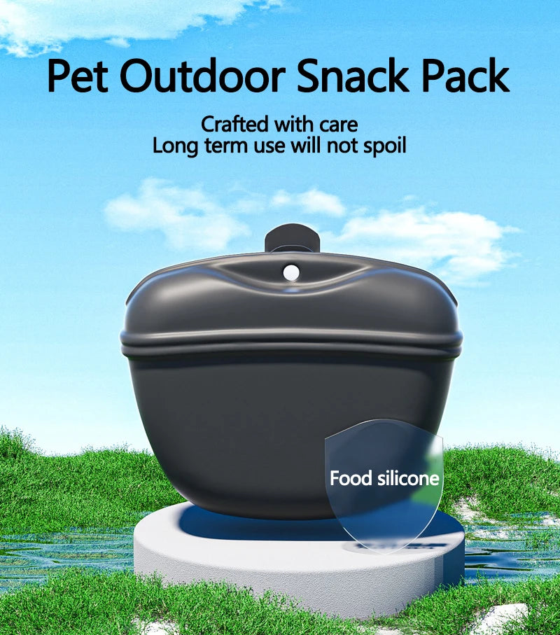 Pet Feeding Bag Outdoor Training Dog Food Pocket Portable Silicone Pet Snack Pouch Outdoor Walking Dog Hanging Style Waistpack