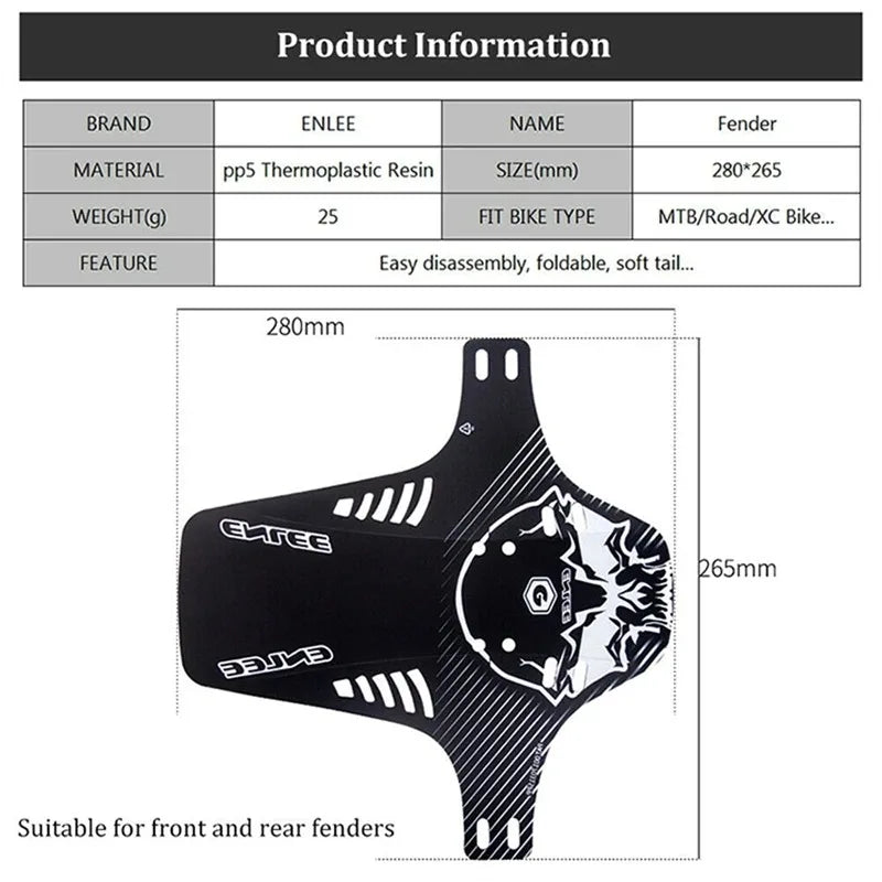 1/2PCS Universal Bike Fenders - Front/Rear Tire Wheel Mudguard MTB Road Bike Wings Mud Guard Cycling Accessories Bicycle Fender