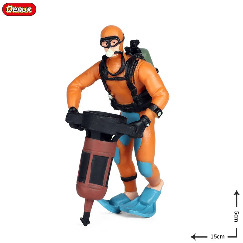 Oenux New Farmer People Model Simulation Farm Staff Feeder Action Figures Pig Animals Figurine Miniature Lovely Toys For Kids