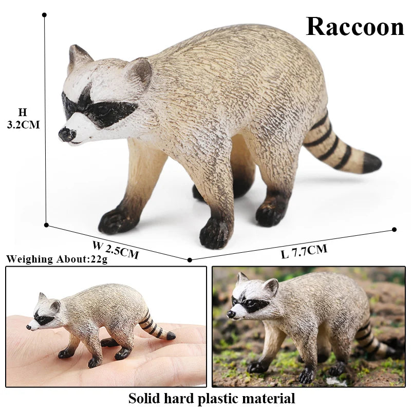 Oenux Simulation Wild Figurines Lesser Panda Raccoon Lemur Model Action Figures Forest Animals Home Education Kids Toy Gift