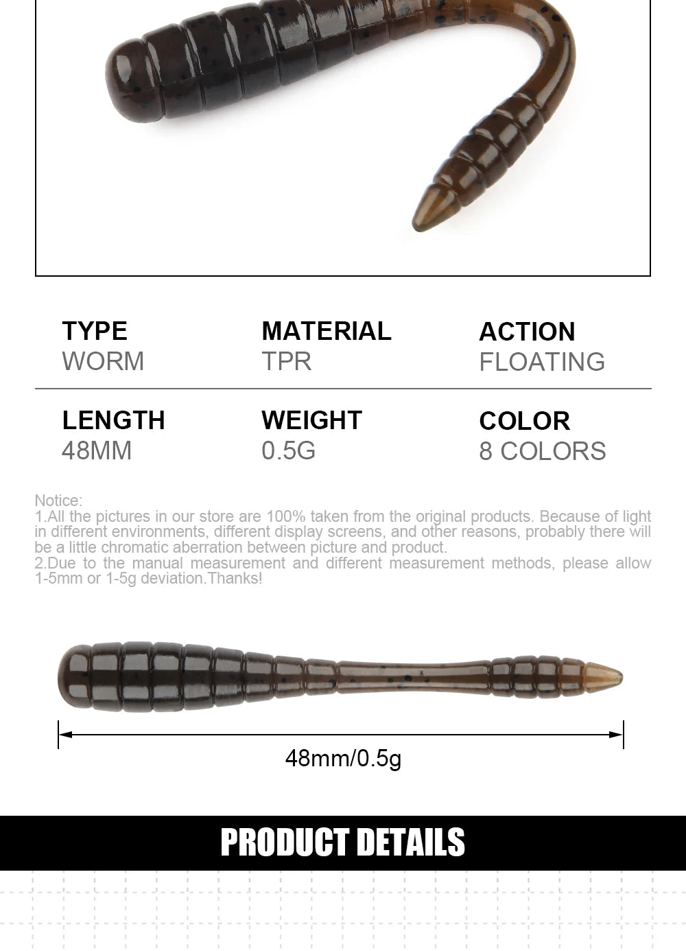 Spinpoler 4.8cm Ajing Soft Fishing Lure Mini Plastic Bait Tpr Rockfishing Stream River Sea Smaller Predators Drop Shot Tackle