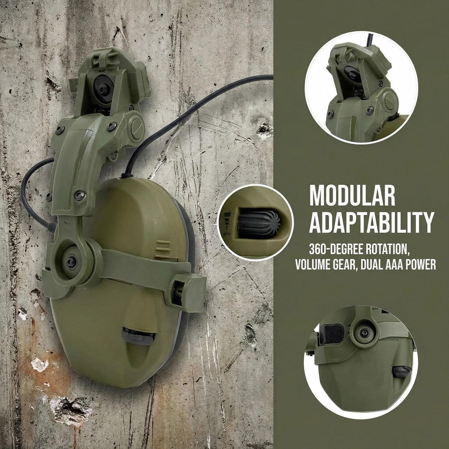 Active Helmet Mounted Earmuffs For Shooting Electronic Hearing Protection Ear Protect Noise Reduction Active Hunting Headphone