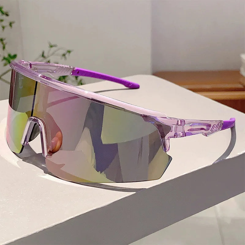 Oversized Fashion Cycling Sunglasses Anti Wind Flash Coating Protective Glasses UV400