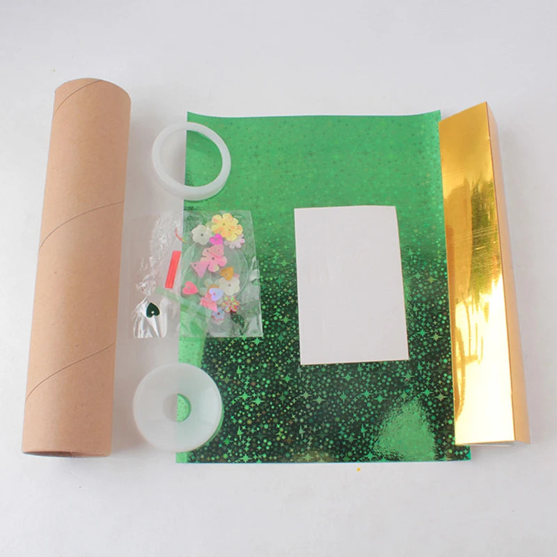 DIY Rotating Kaleidoscope Kit STEAM Science Toy for Kids, Teaches Optics & Reflection Encourage Hands-On Building and Creativity