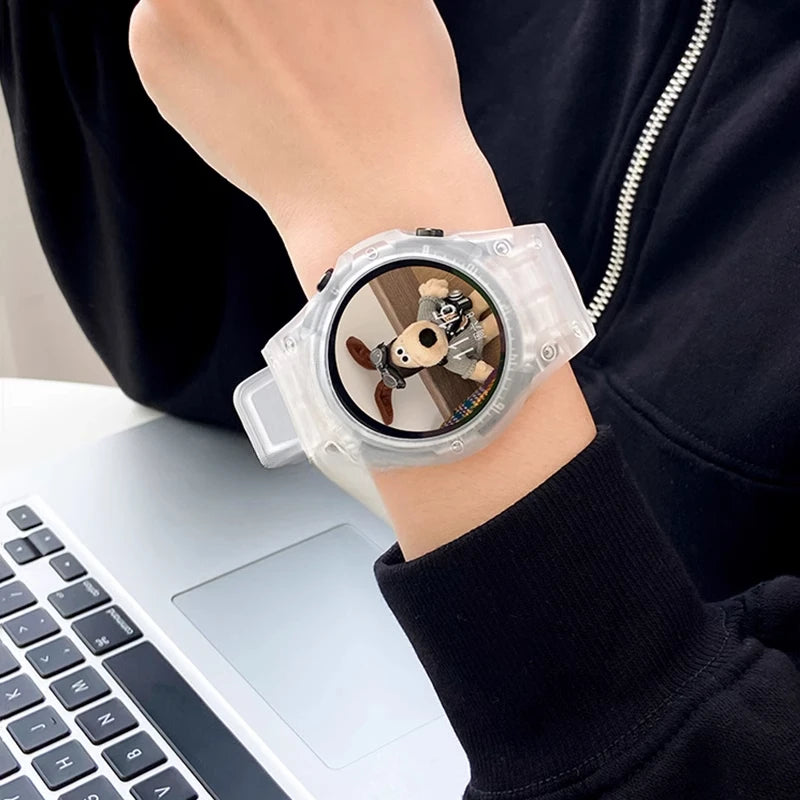 Silicone Strap+PC Case for Samsung Galaxy Watch 7/6/5/4 40MM 44MM New Mod Kit for Samsung SmartWatch Sport Loop Band Bracelet