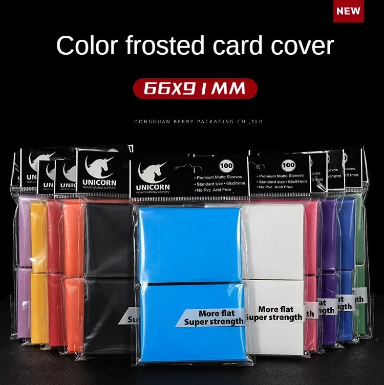 100PCS 66x91mm Matte Standard Size Card Sleeves TCG Trading Cards Protector For Tarot Shield Board Games Magical Cover PKM