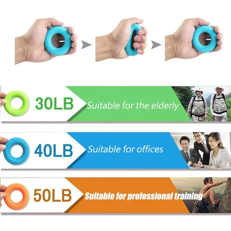 1/2/3/4/8pcs Hand Gripper Silicone Finger Expander Exercise Hand Grip Wrist Strength Trainer Finger Exerciser Resistance Bands