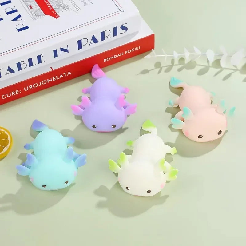 Axolotl Squeeze Ball Cute Fish Relax Cartoon Antistress Squishy Stress Relief Slow Rising For Adult Kids Stretch Toys
