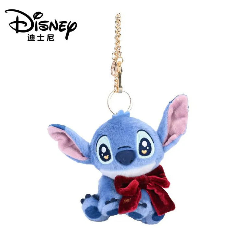 Genuine Disney Stitch Lotso Plush Toys Keychain Pendant Accessories Cute Cartoon Stuffed Doll Key Ring Toys Key Chain Gift