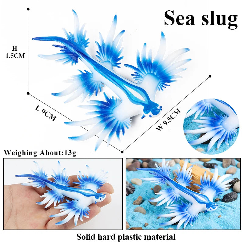 Oenux Sea Life Animals Coral Octopus Nautiloidea Crab Starfish Ocean Model Action Figures Educational Collection Toy Kid Gift