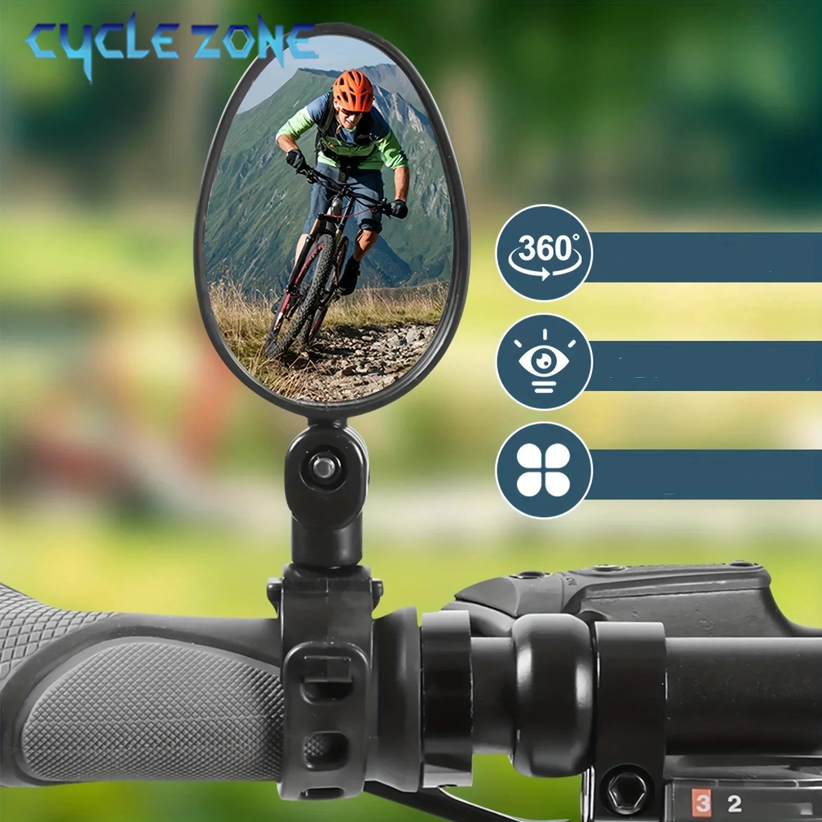 Bike Mirror Cycling Rear View Mirrors 360 Degree Adjustable Rotatable Handlebar Mirror Wide-Angle MTB Road Bycicle Accessories