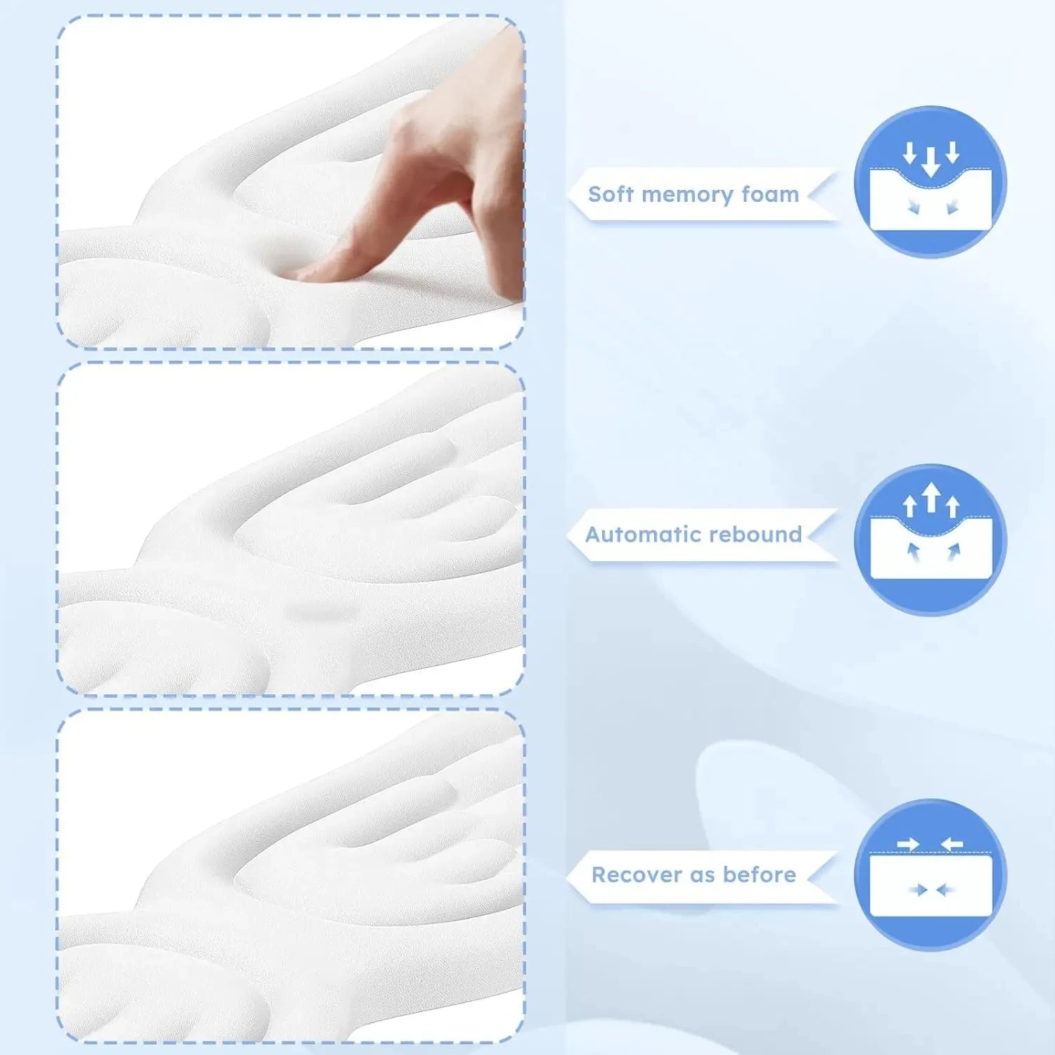 Keyboard Mouse Wrist Rest Angel Wing Memory Foam Mouse Pad Set Wrist Support Ergonomic Non-Slip For Office PC Laptop Easy Typing