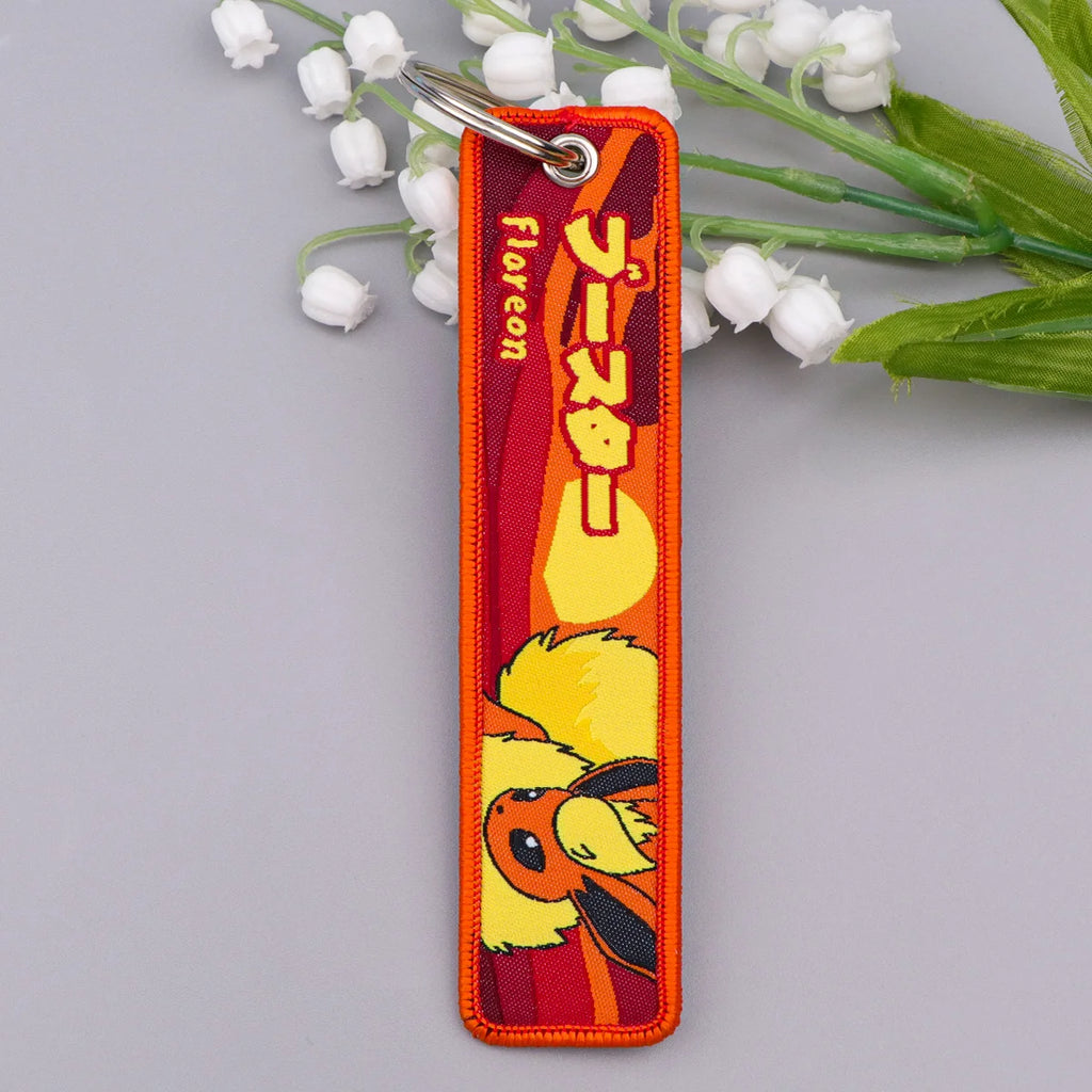 Japanese Anime Elf Monsters Keychain for Cars Backpack Key Holders Embroidery Keyrings Key Tag Jet Tag Accessories Gifts 1pcs