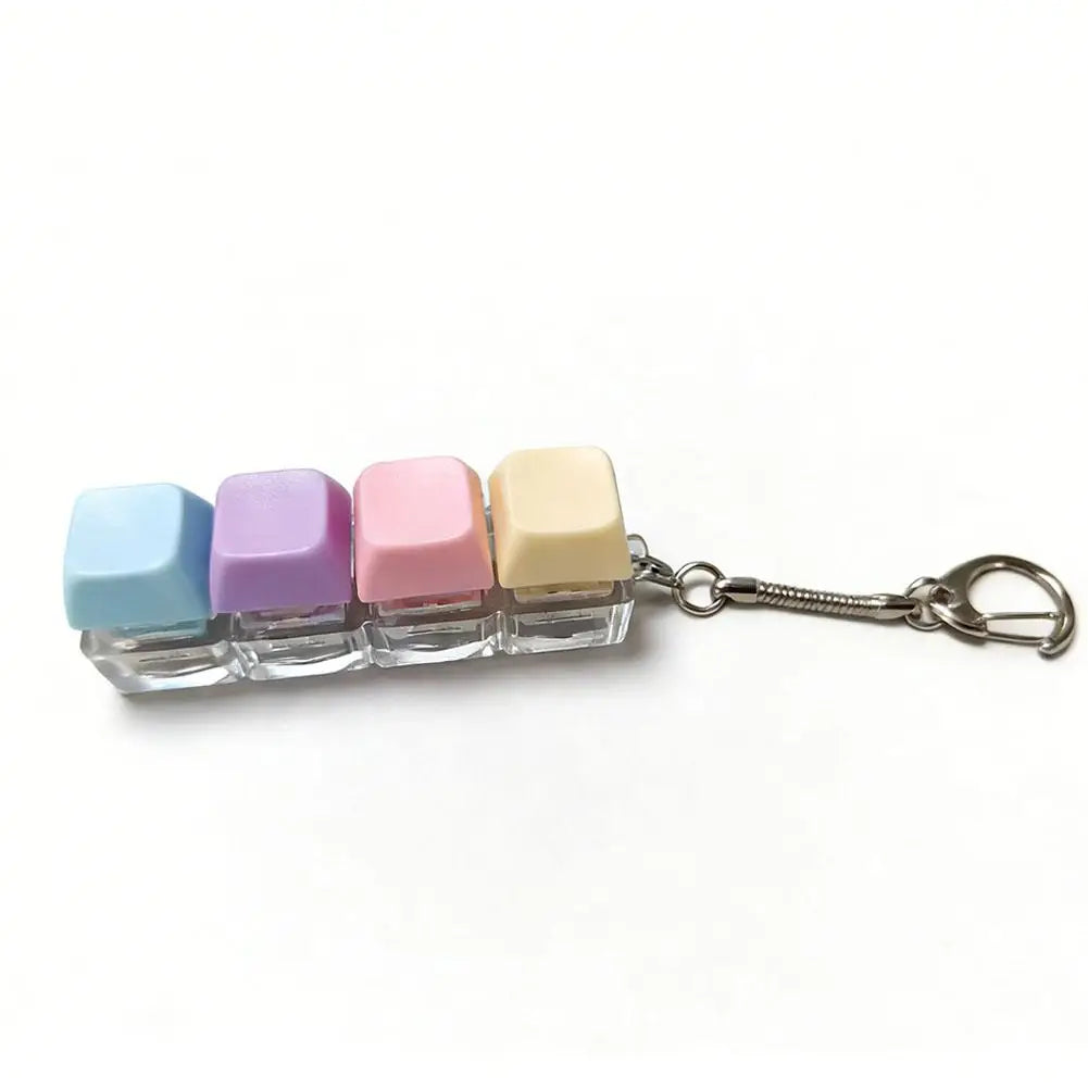 1/4/5/9 Button Keyboard Fidget Clicker Mechanical Keyboard Fidget Keychain For Gifts To Pass The Boring Time (Without LED Light)