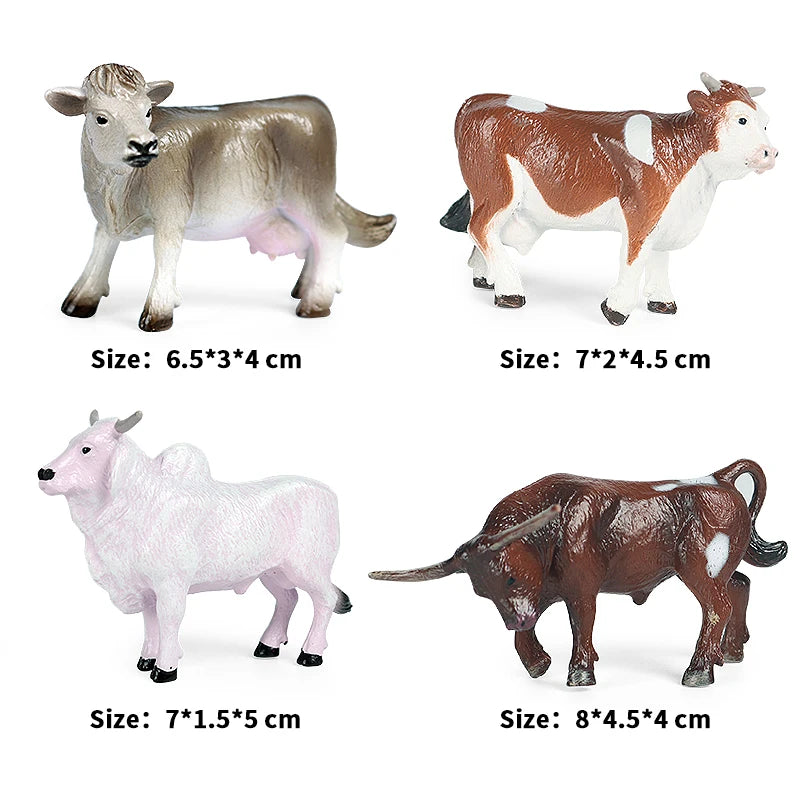 Oenux New Farmer People Model Simulation Farm Staff Feeder Action Figures Pig Animals Figurine Miniature Lovely Toys For Kids