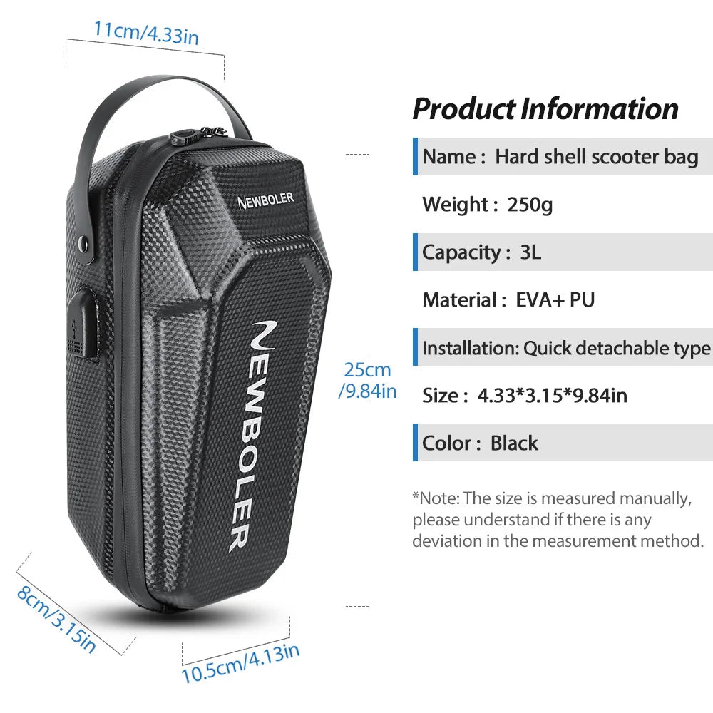 NEWBOLER 3L/5L Electric Scooter Bag Accessories Electric Vehicle Bag With USB Port Waterproof Scooter Front Bag Bike Bag