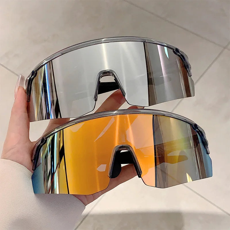 Oversized Fashion Cycling Sunglasses Anti Wind Flash Coating Protective Glasses UV400