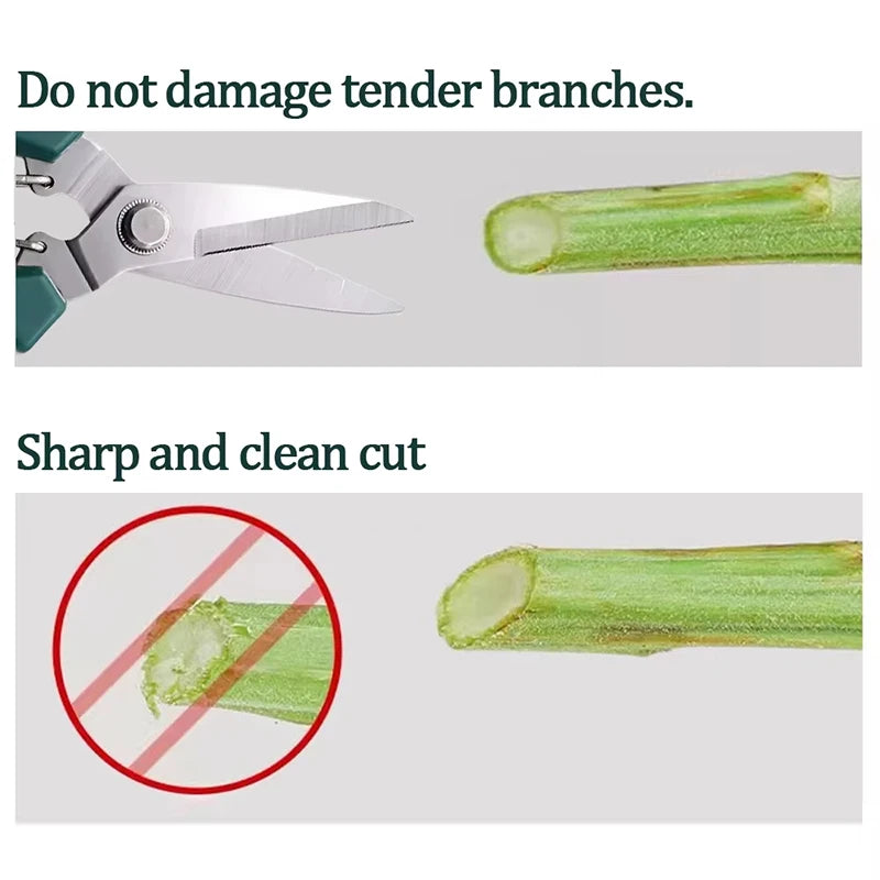 Garden Scissors Straight Head Pruning Shears Non-slip Handle Stainless Steel Outils Manuels Household Bonsai Pruing Scissors
