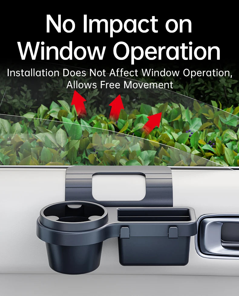 Car Cup Stand Phone Holder Mount Tray Side Door Window Storage Barrel Pocket Hanging Storage Rack with Auto Interior Accessories