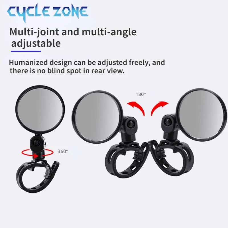 2PCS Bicycle Rearview Mirror 360 Degree Adjustable Rotatable Universal MTB Bike Handlebar Rear View Mirrors Cycling Accessories