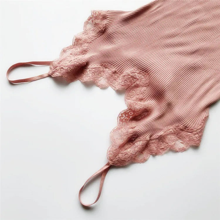 Birdtree 70% Silk 30% Cotton Lace Camisole Women Knit Tank Top Spaghetti Strap Elastic Slim Basic Sleepwear Vest Summer T35701C